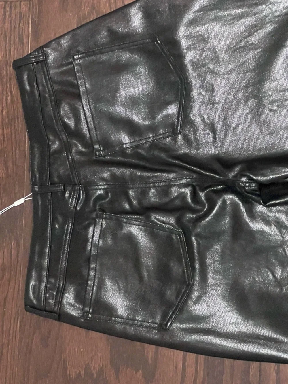 🖤 NWT Everly Faux Leather Wide Leg Pants Size 12 | Glossy Black